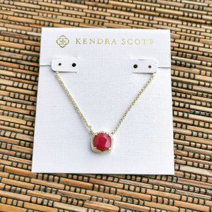 Kendra Scott New Davie Gold Raspberry Labradorite Pendant Necklace